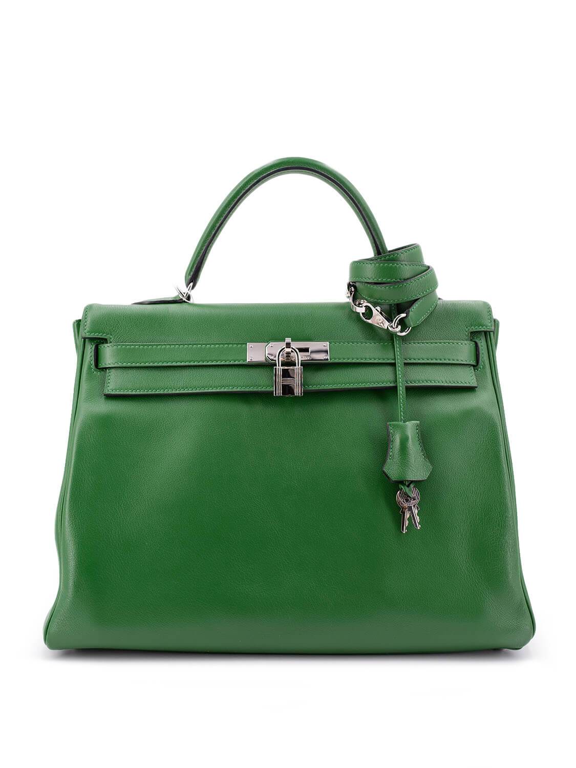 Hermes Swift Kelly Retourne 35 Green-designer resale