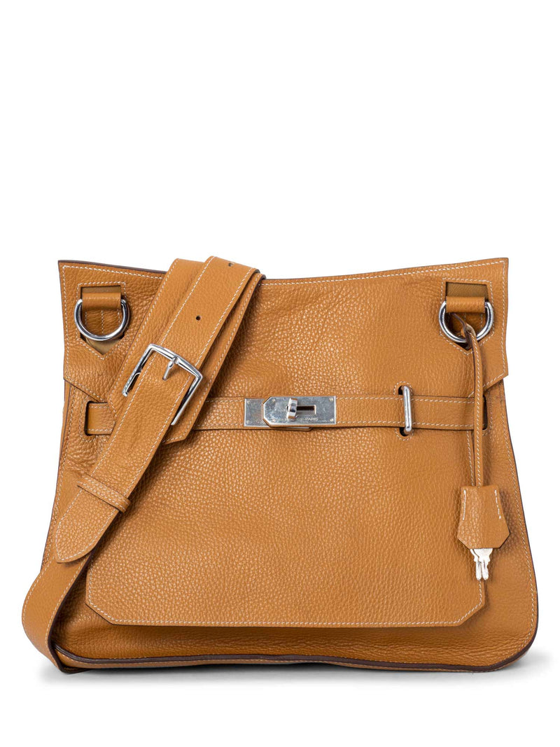 Hermes Taurillon Clemence Jypsiere Messenger Bag 34 Gold-designer resale
