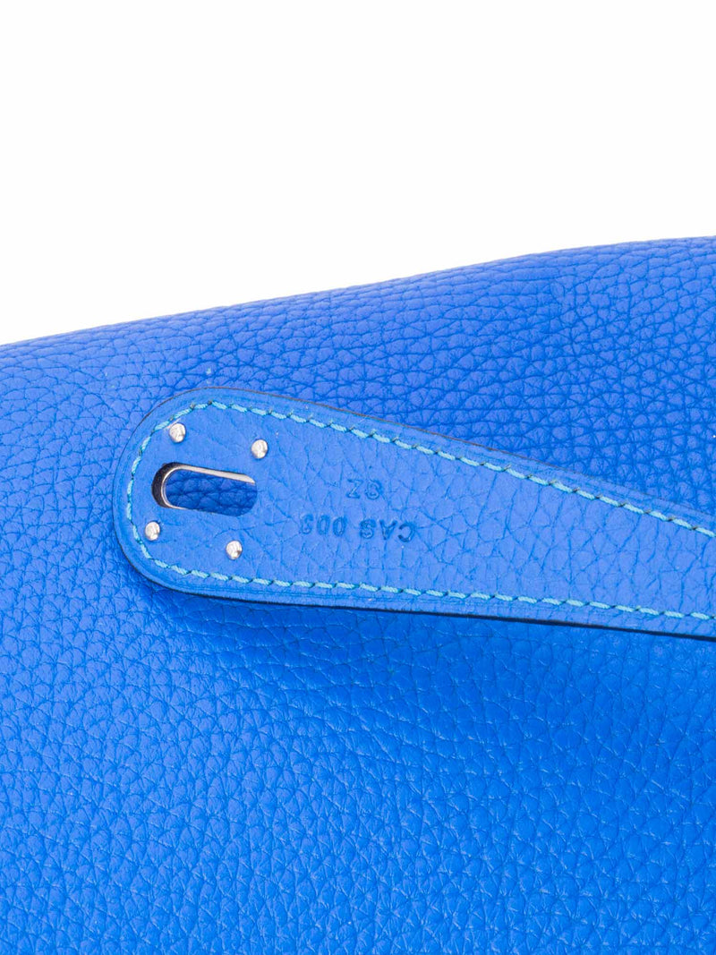 Hermes Taurillon Clemence Lindy 30 Blue-designer resale