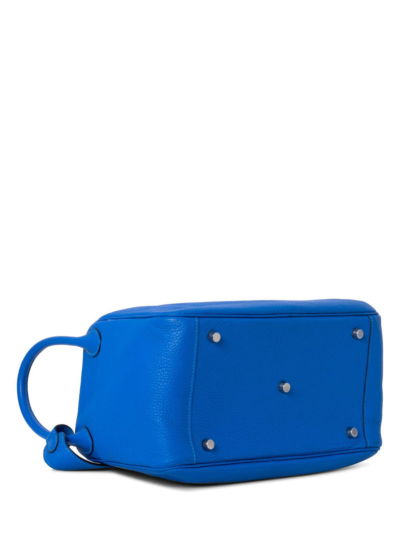 Hermes Taurillon Clemence Lindy 30 Blue-designer resale