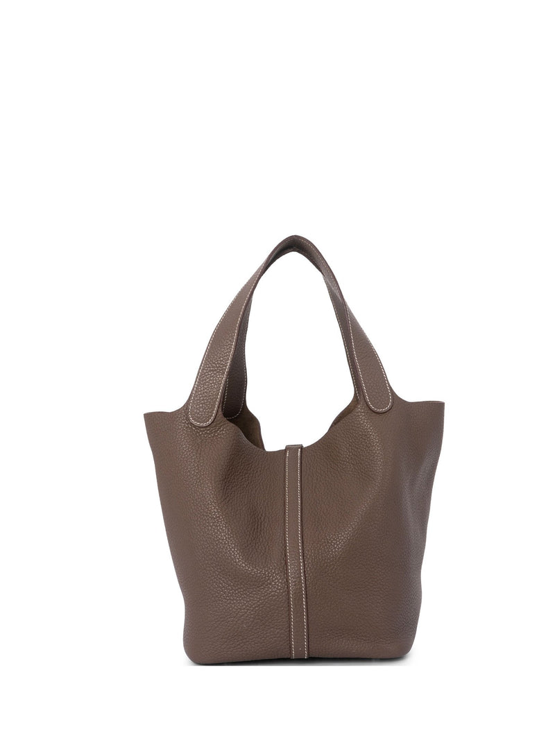 Hermes Taurillon Clemence Picotin Lock 22 MM Taupe-designer resale