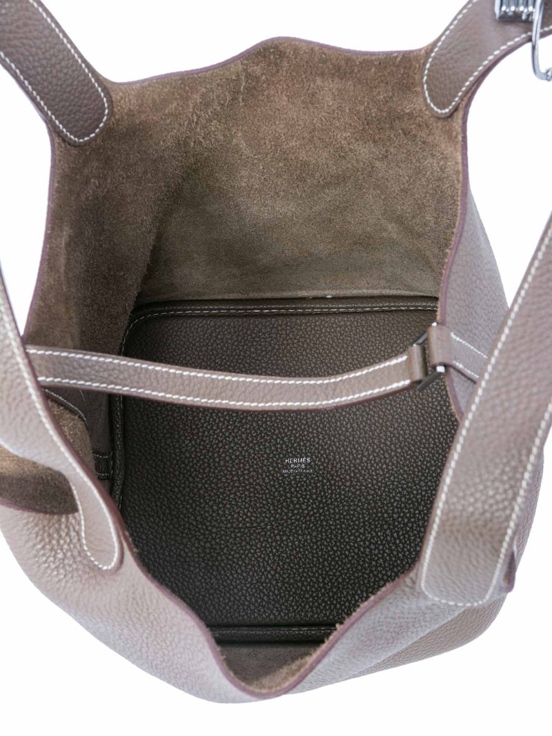 Hermes Taurillon Clemence Picotin Lock 22 MM Taupe-designer resale