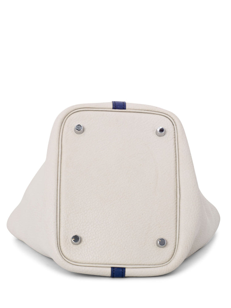 Hermes Taurillon Clemence Picotin Lock Bag 18 PM Blue Taupe-designer resale