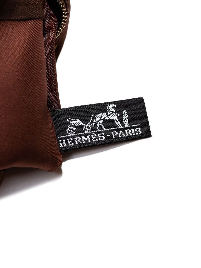 Hermes Tiger Print Silky City Messenger Bag Brown