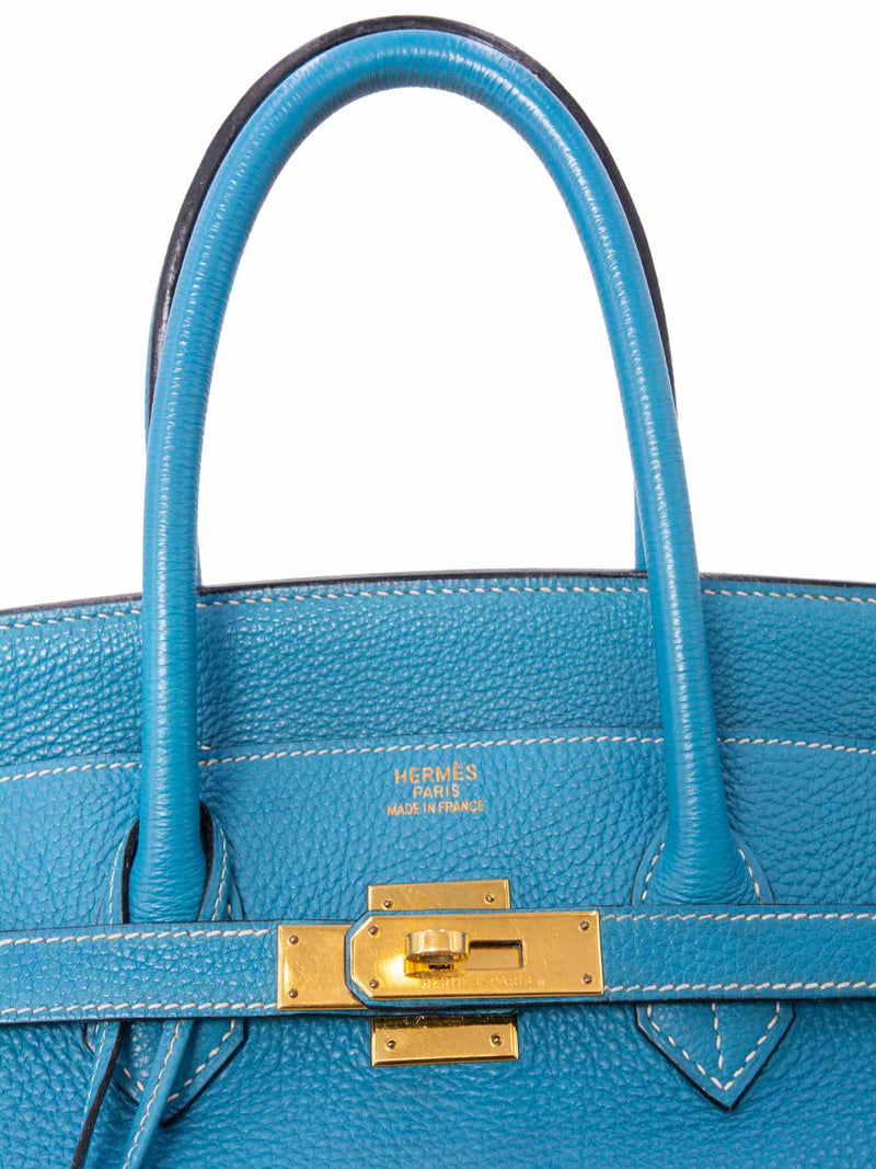 Hermès, a light blue Togo leather 'Birkin 35' handbag, 2010