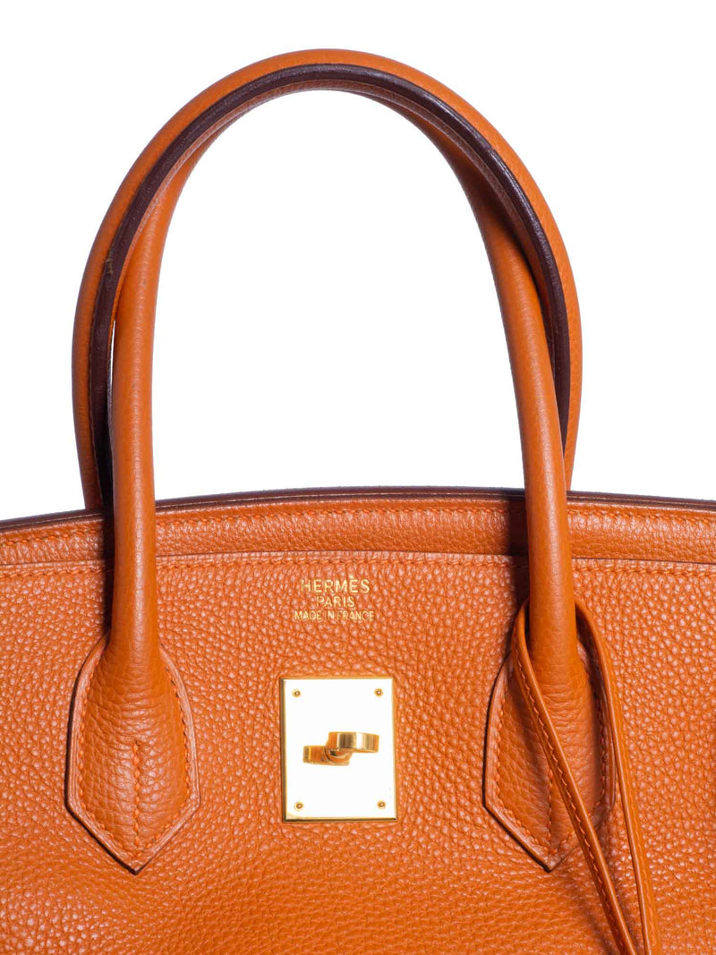 Hermes Birkin Bag 35 Togo Orange Women's Handbag - 35-ORANGE-TOGO-GOLD