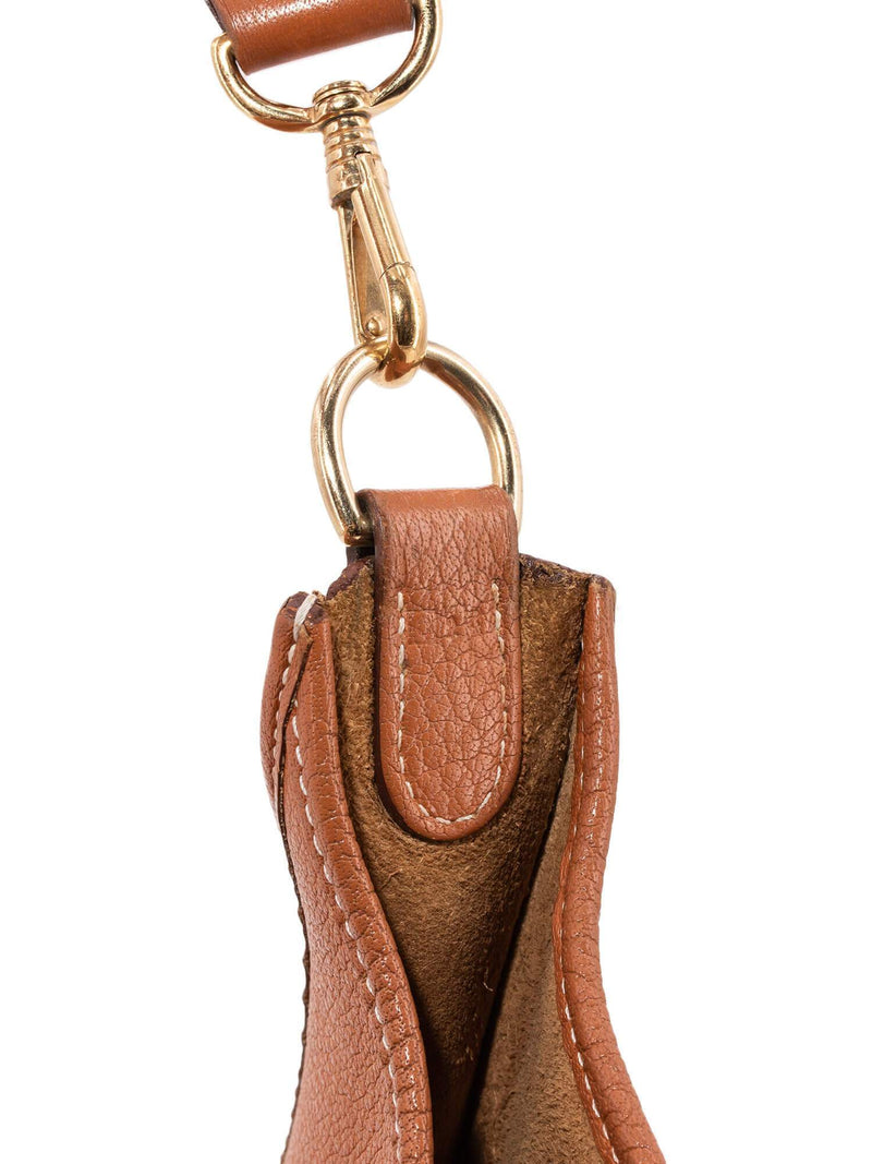 Hermes Togo Leather Evelyne Messenger Bag MM Brown-designer resale