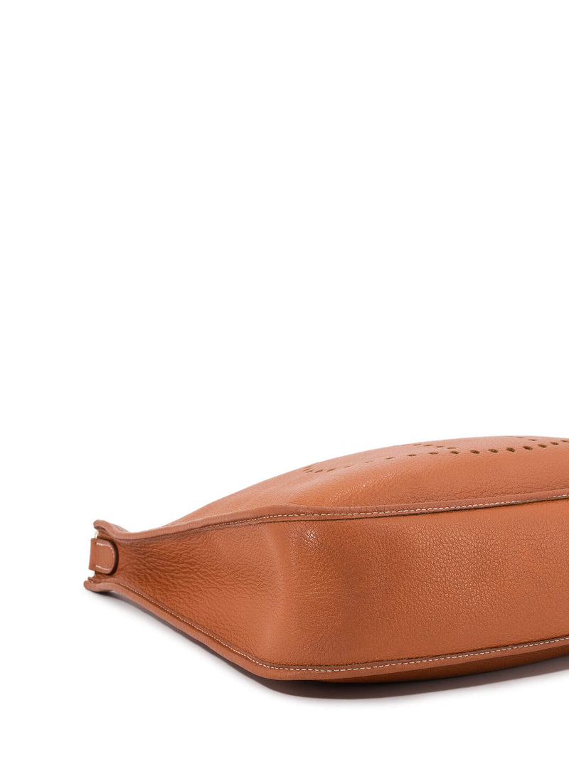 Hermes Togo Leather Evelyne Messenger Bag MM Brown-designer resale