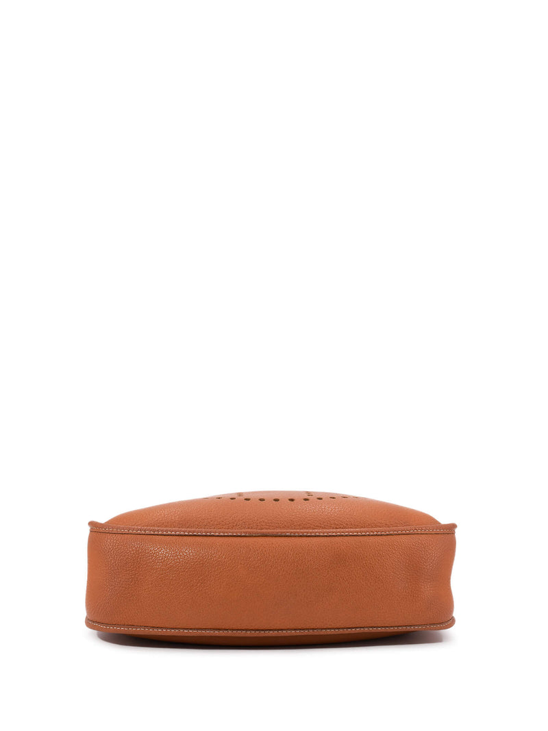 Hermes Togo Leather Evelyne Messenger Bag MM Brown-designer resale