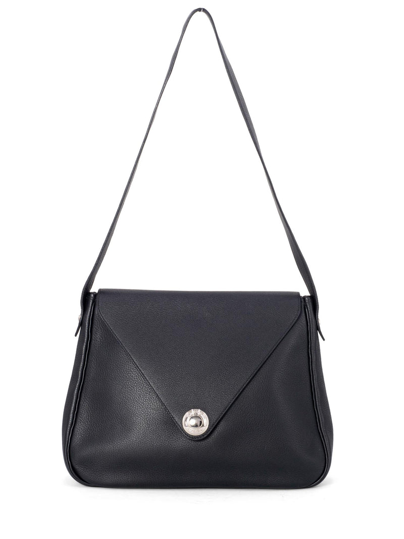 Hermes Togo Leather Large Christine Flap Bag Black-designer resale
