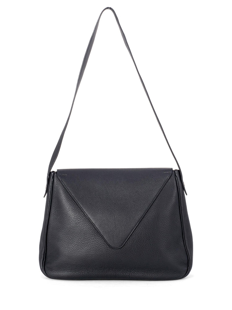 Hermes Togo Leather Large Christine Flap Bag Black-designer resale