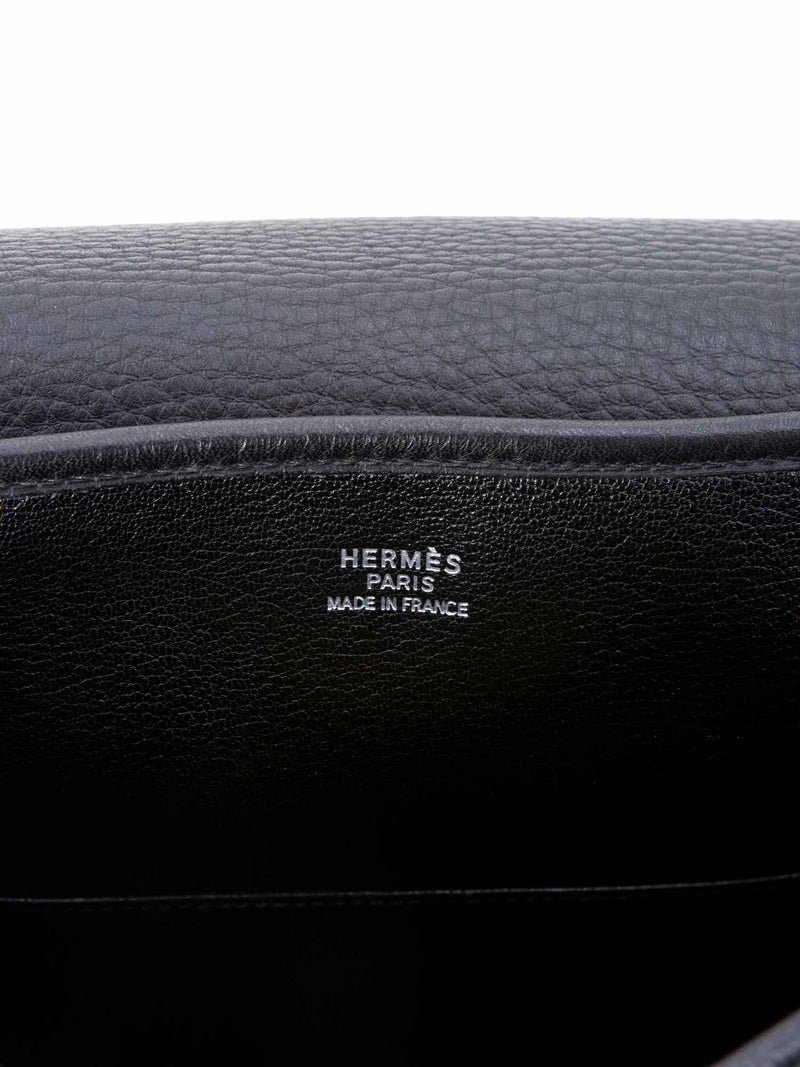 Hermes Togo Leather Large Christine Flap Bag Black-designer resale