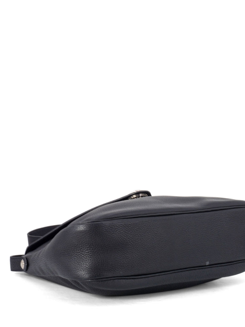 Hermes Togo Leather Large Christine Shoulder Bag Black-designer resale