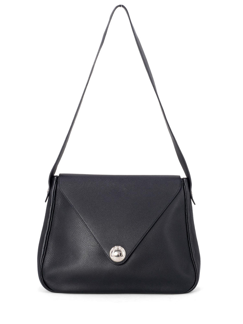 Hermes Togo Leather Large Christine Shoulder Bag Black-designer resale