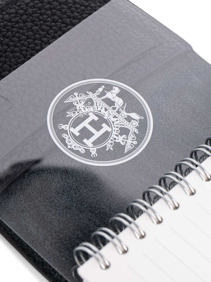 Hermes Togo Leather Mini Reusable Notebook Black-designer resale