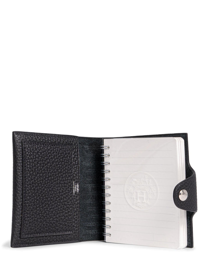 Hermes Togo Leather Mini Reusable Notebook Black-designer resale