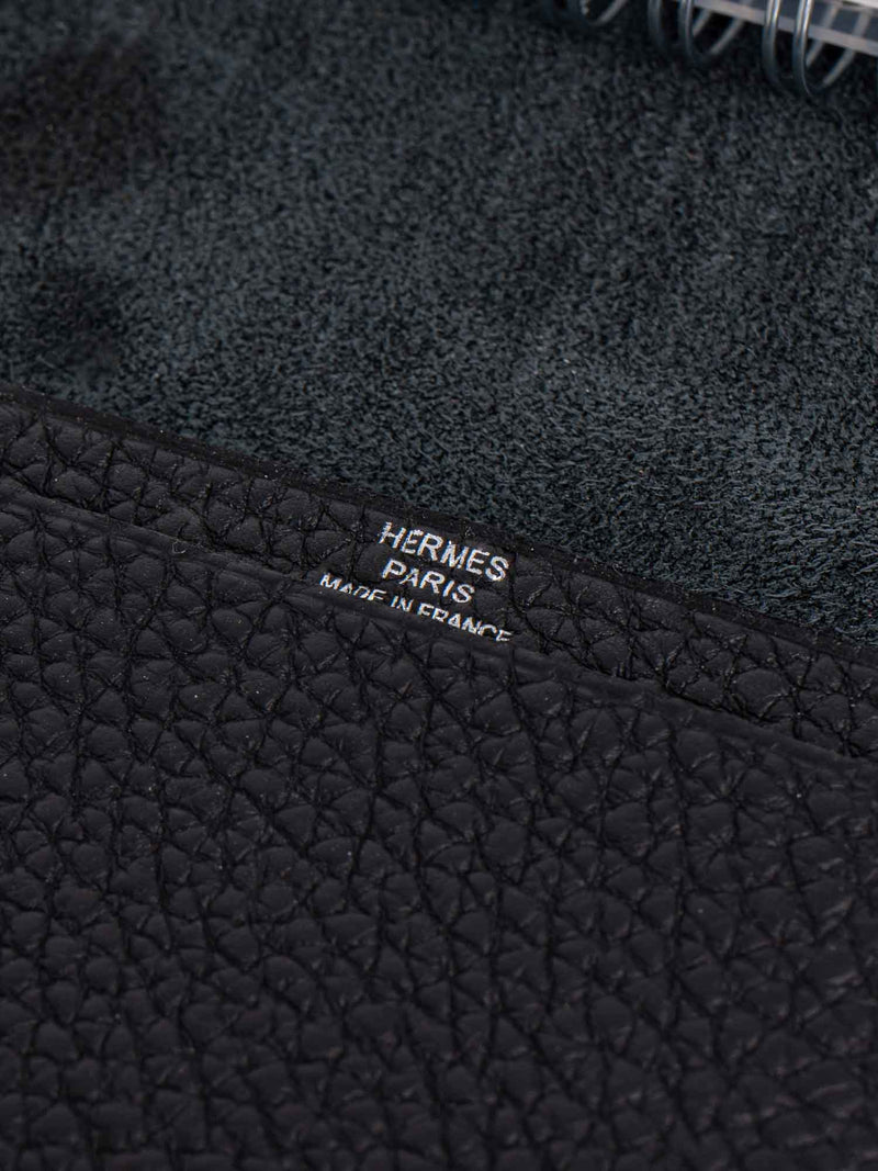 Hermes Togo Leather Mini Reusable Notebook Black-designer resale