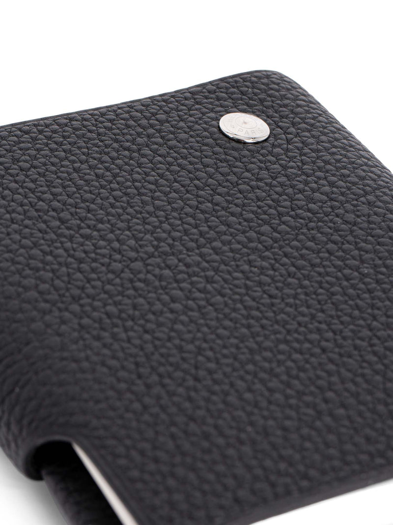 Hermes Togo Leather Mini Reusable Notebook Black-designer resale