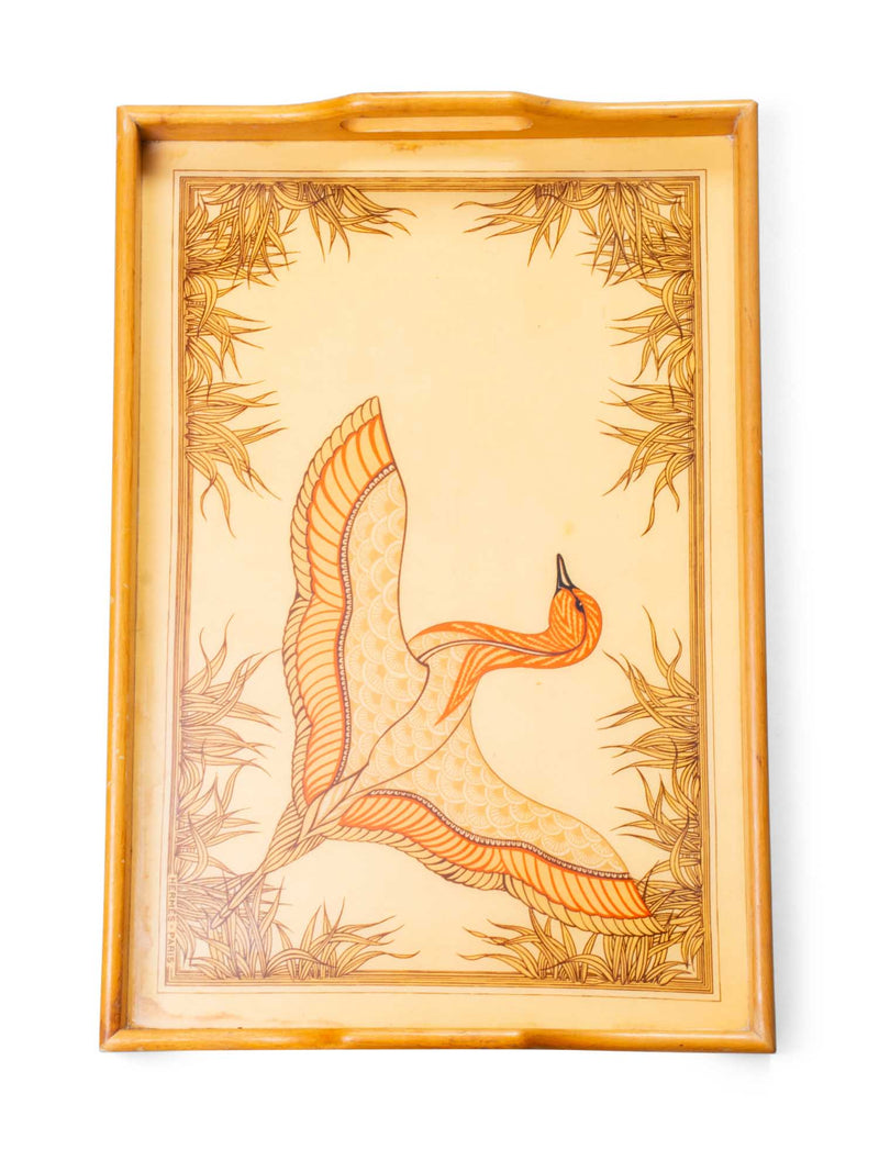 Hermes Vintage Wooden Duck Hermes Serving Tray Brown-designer resale