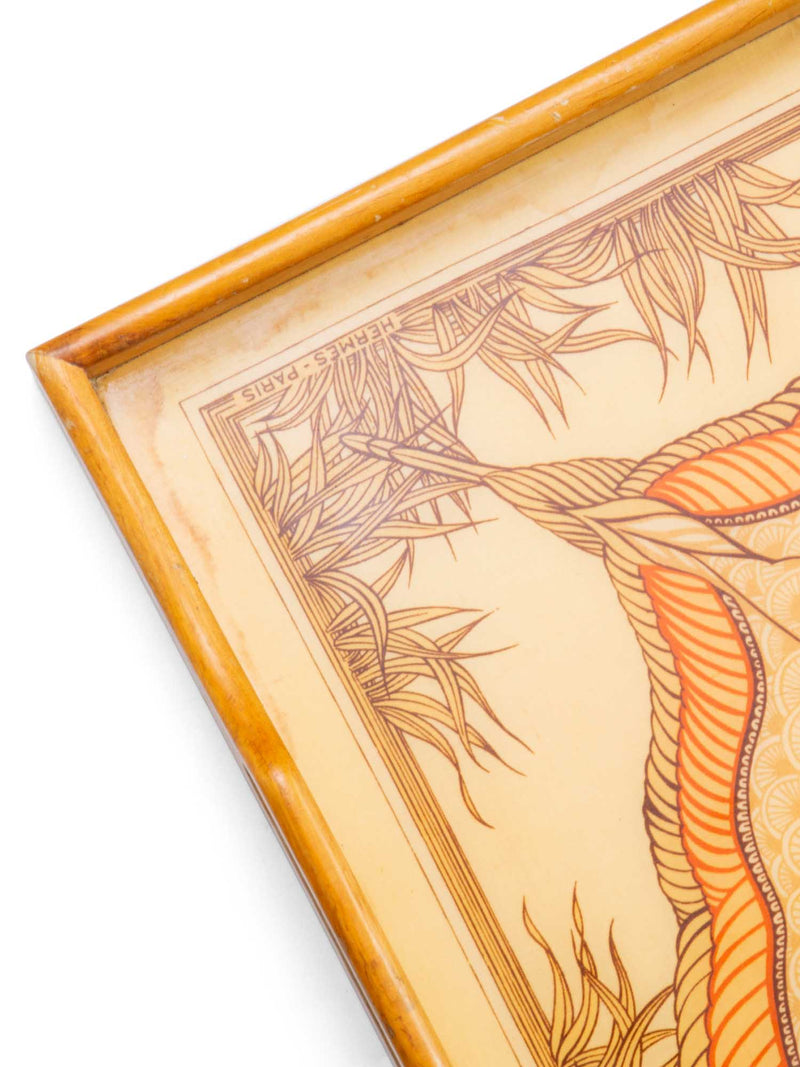 Hermes Vintage Wooden Duck Hermes Serving Tray Brown-designer resale