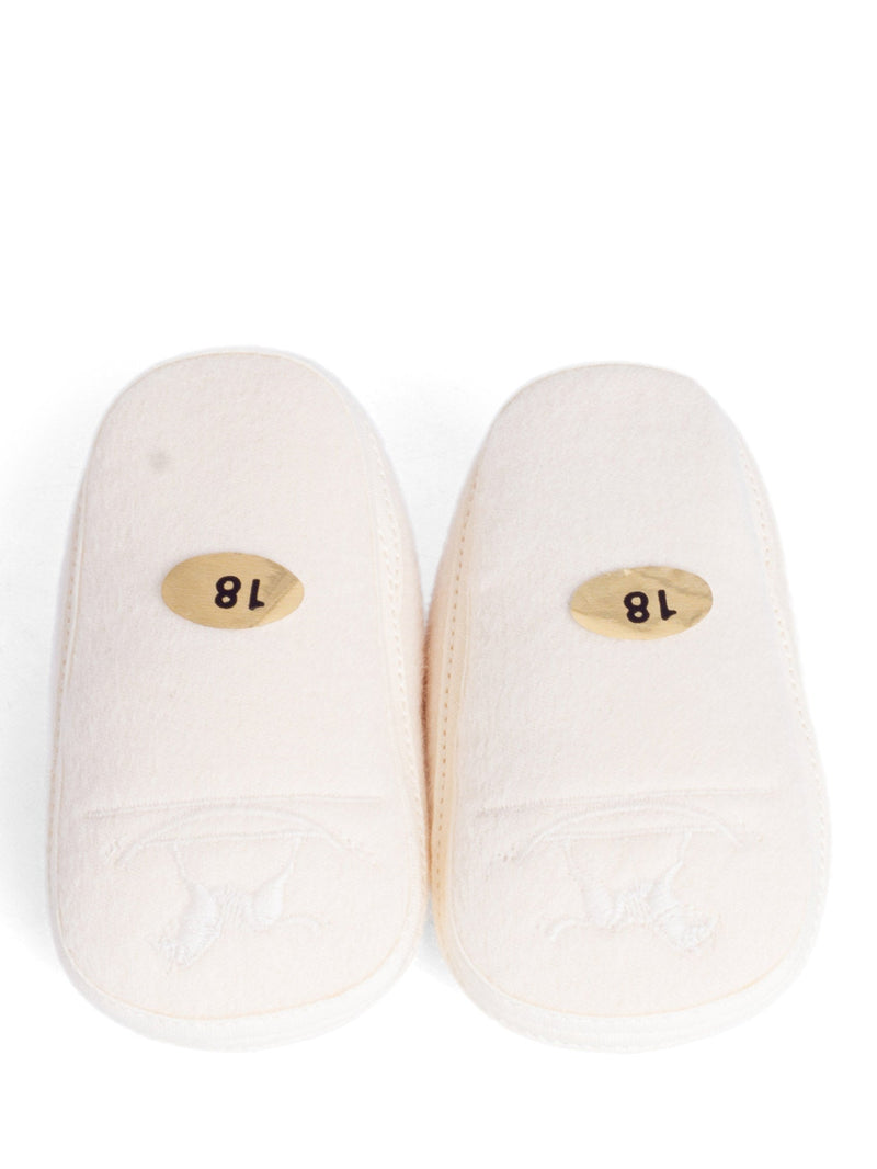 Hermes Wool Baby Shoes Ivory-designer resale