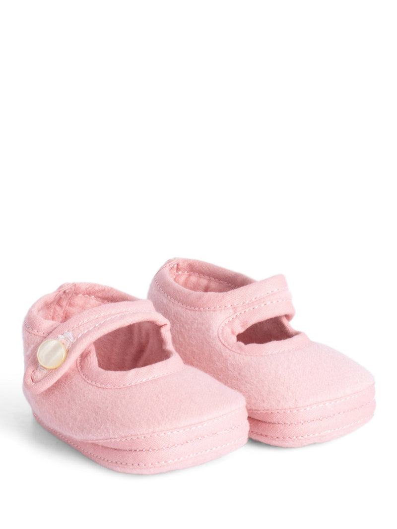 Hermes Wool Baby Shoes Pink-designer resale