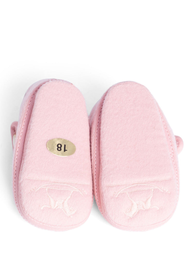 Hermes Wool Baby Shoes Pink-designer resale