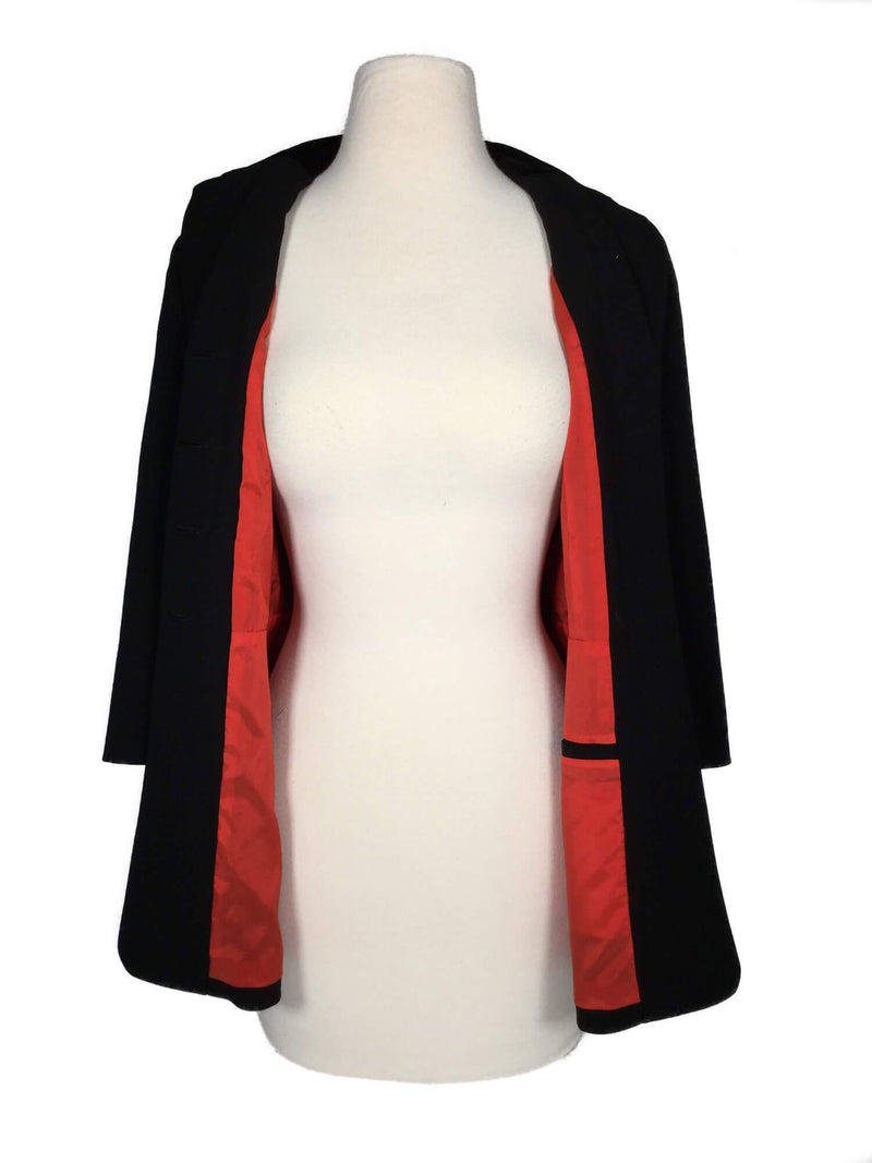 Hermes Wool Equestrian Long Jacket Black-designer resale