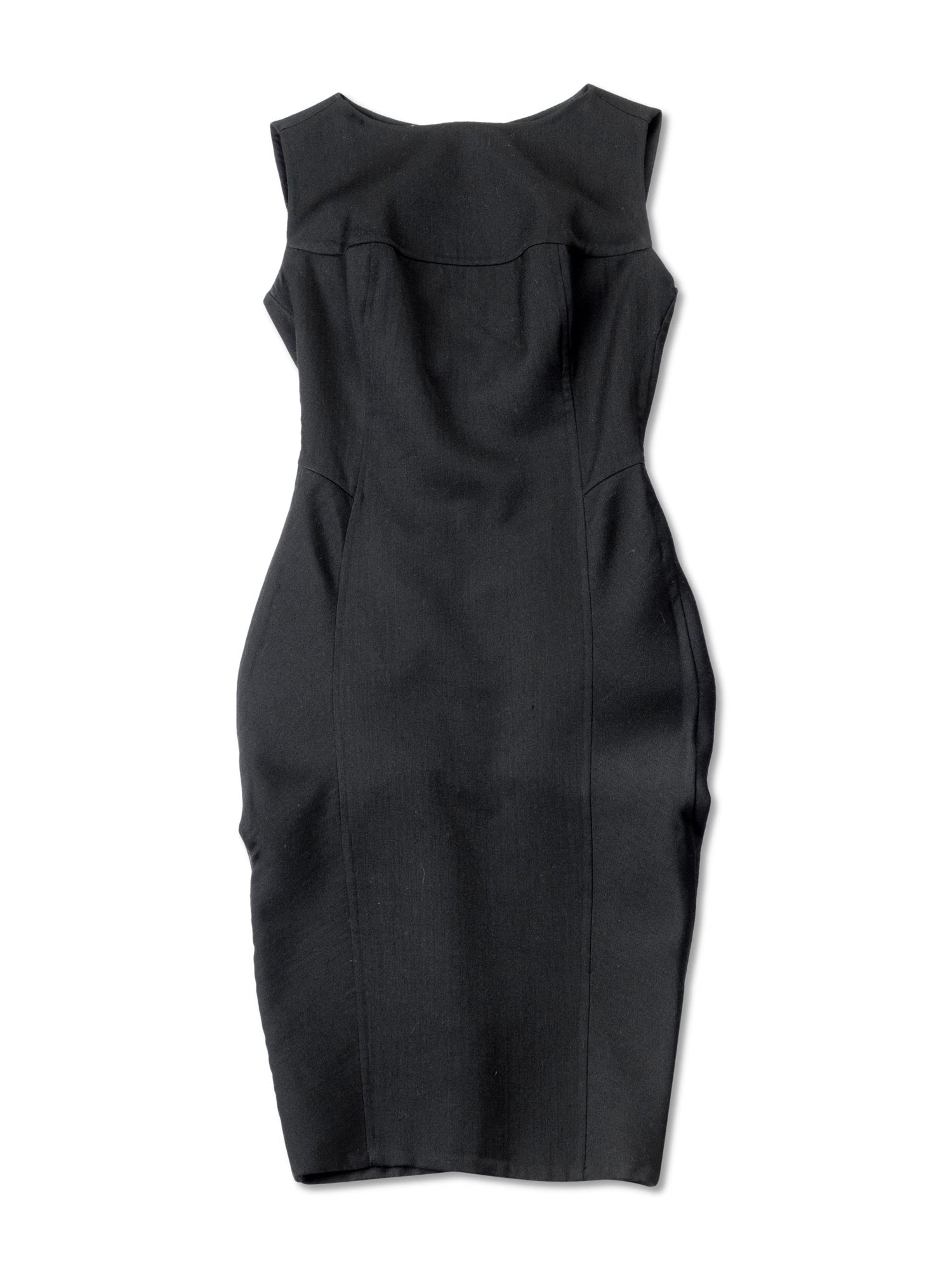 J. Mendel Wool Fitted Ruched Mini Dress Black-designer resale