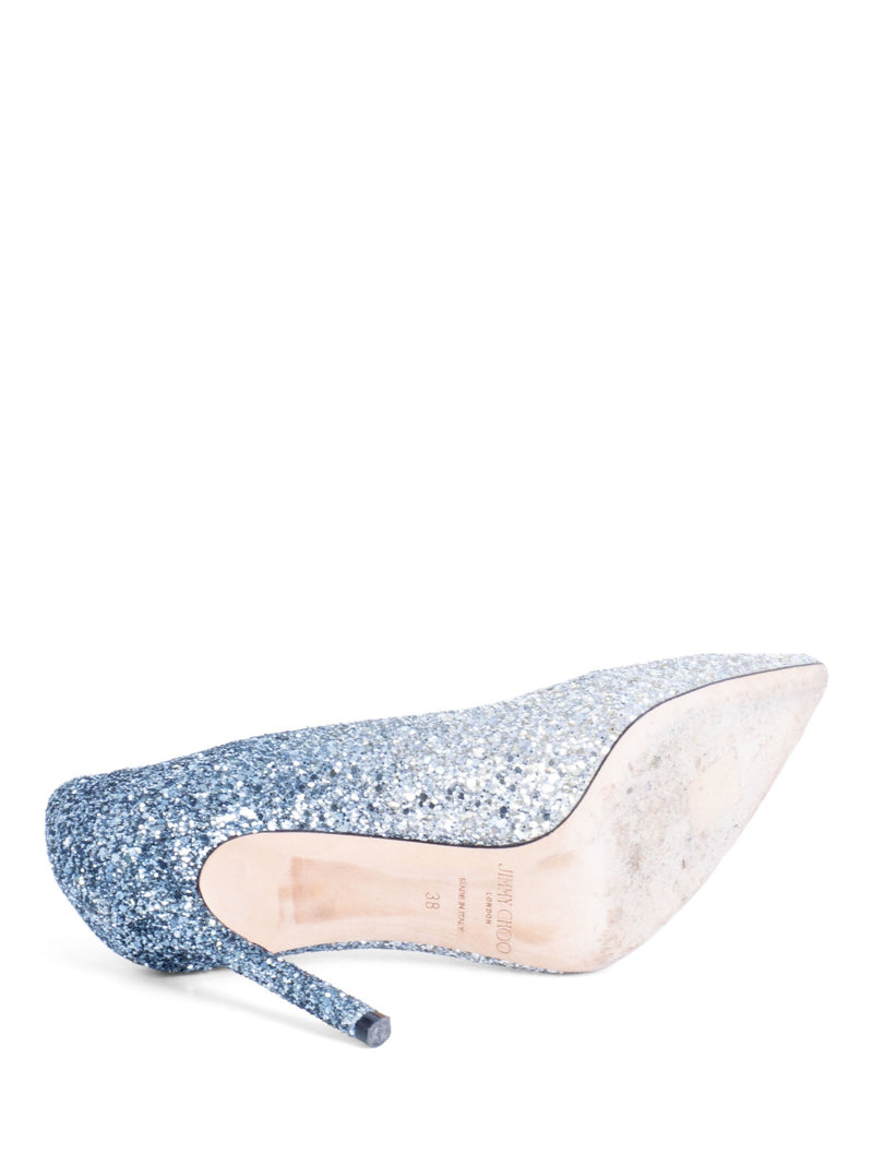 Jimmy Choo Glitter Ombre Pumps Silver-designer resale