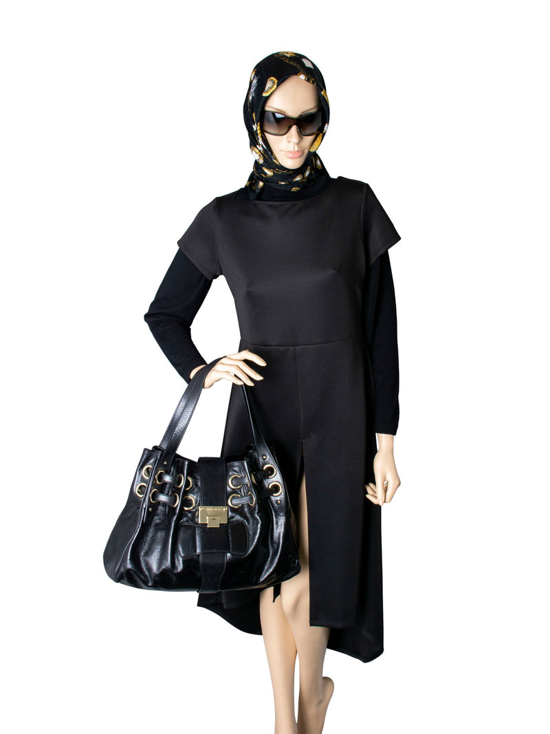 Jimmy Choo Leather Riki Shoulder Bag Black-designer resale
