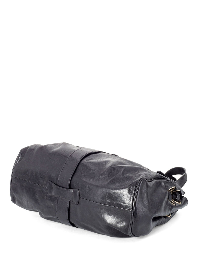 Jimmy Choo Leather Riki Shoulder Bag Black-designer resale