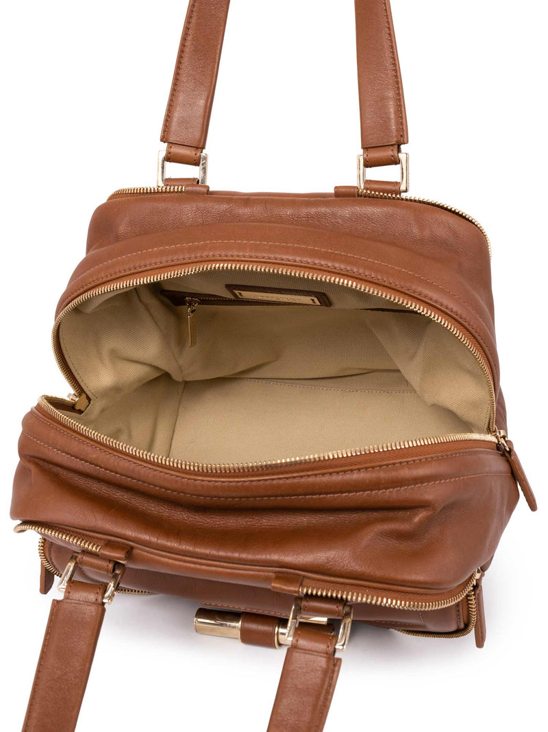 Jimmy Choo Leather Small Justine Bag Brown-designer resale