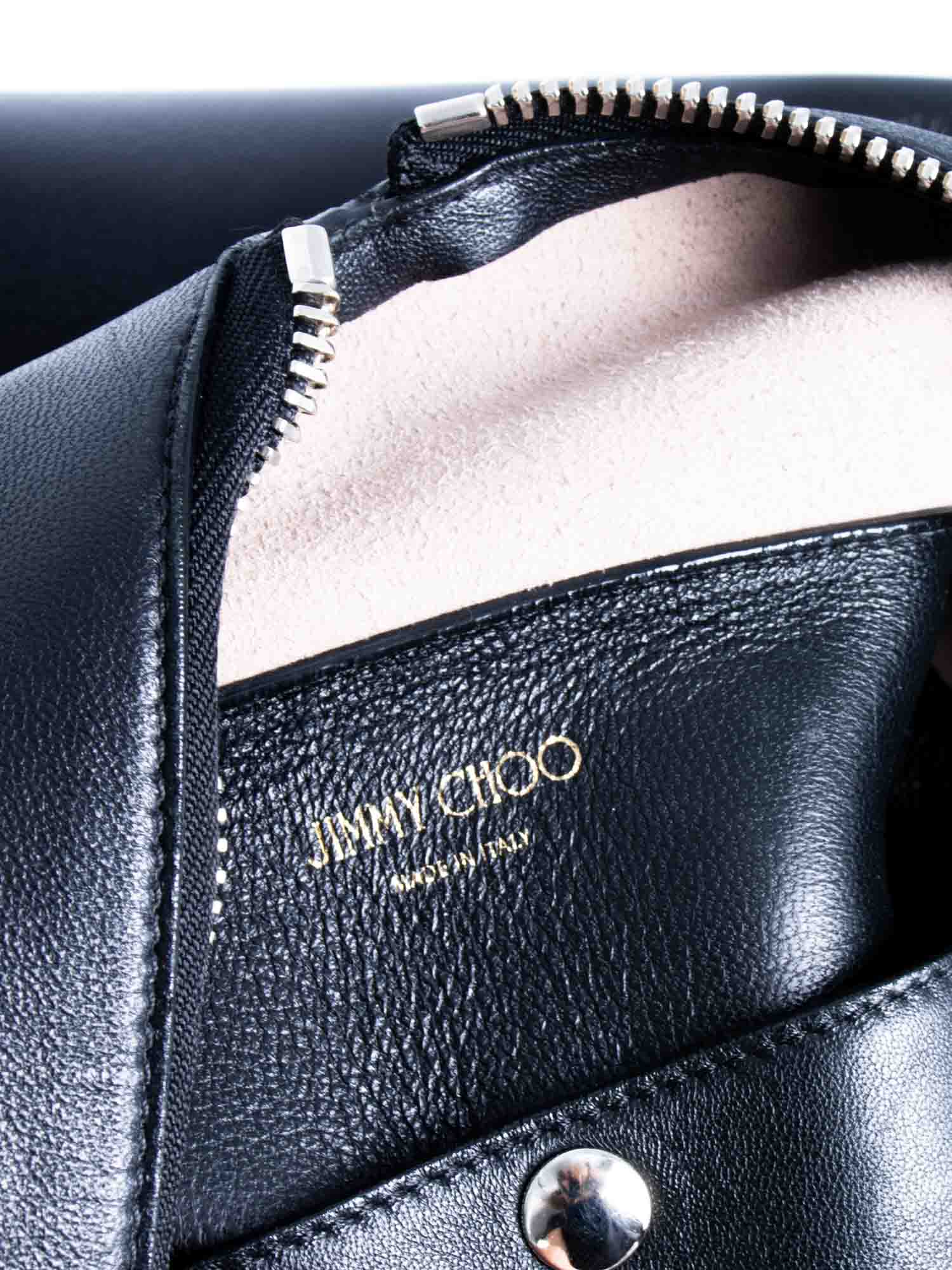 Jimmy Choo Leather Zippers Raven Hobo Bag Black
