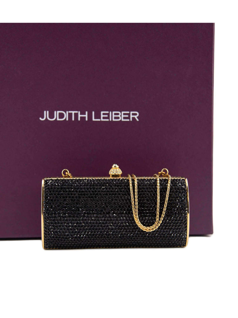 Judith Leiber Beaded Micro Bag Black-designer resale