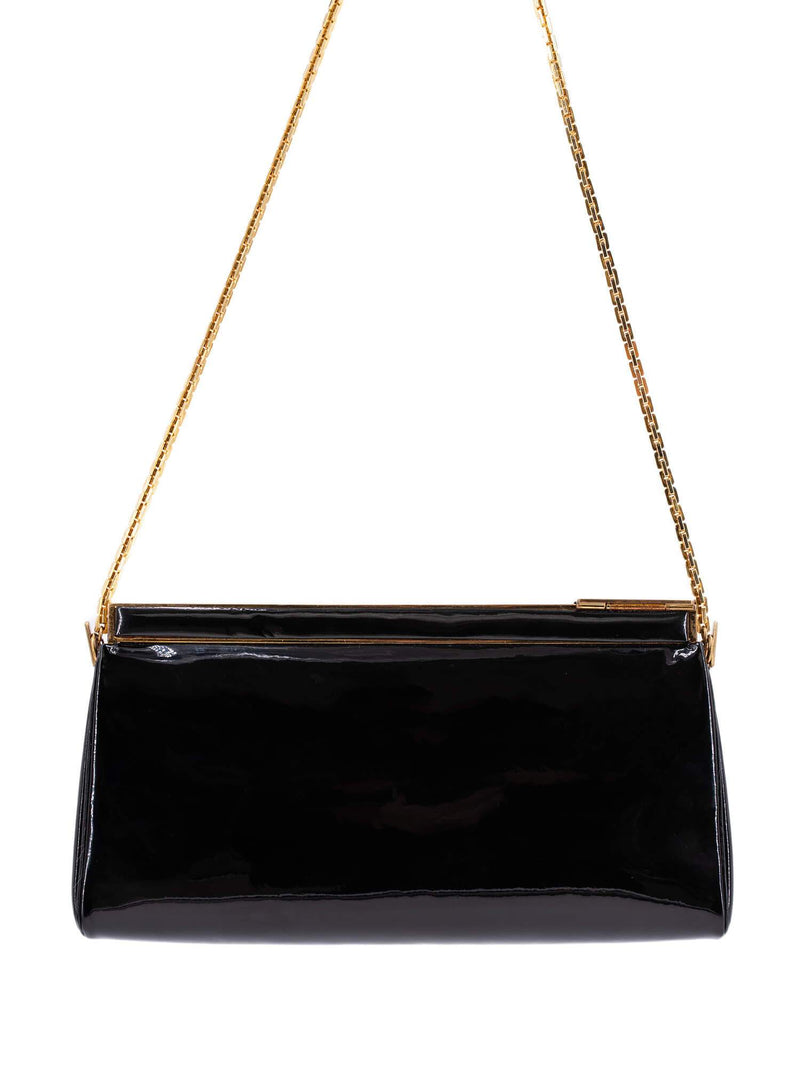 Judith Leiber Patent Leather Shoulder Bag Black-designer resale