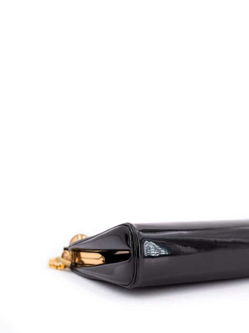 Judith Leiber Patent Leather Shoulder Bag Black-designer resale