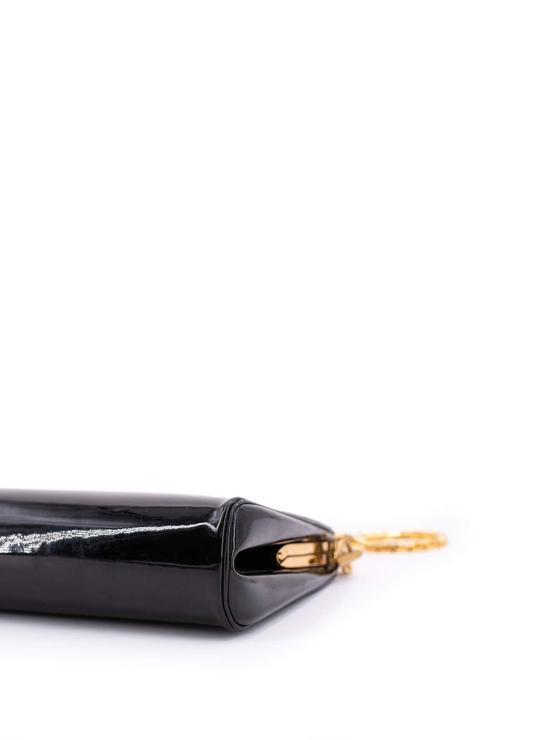 Judith Leiber Patent Leather Shoulder Bag Black-designer resale