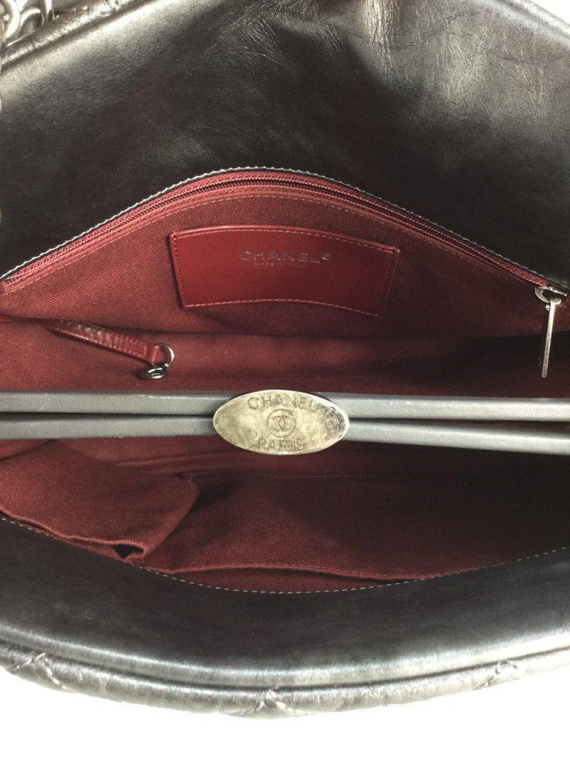Just Mademoiselle Grey Leather Medium Bowler Bag-designer resale