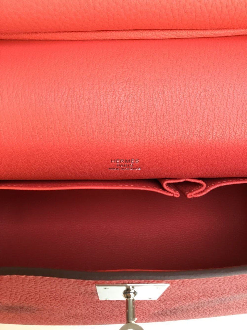 Jypsiere 28 Red Clemence Palladium Hardware Messenger Bag-designer resale