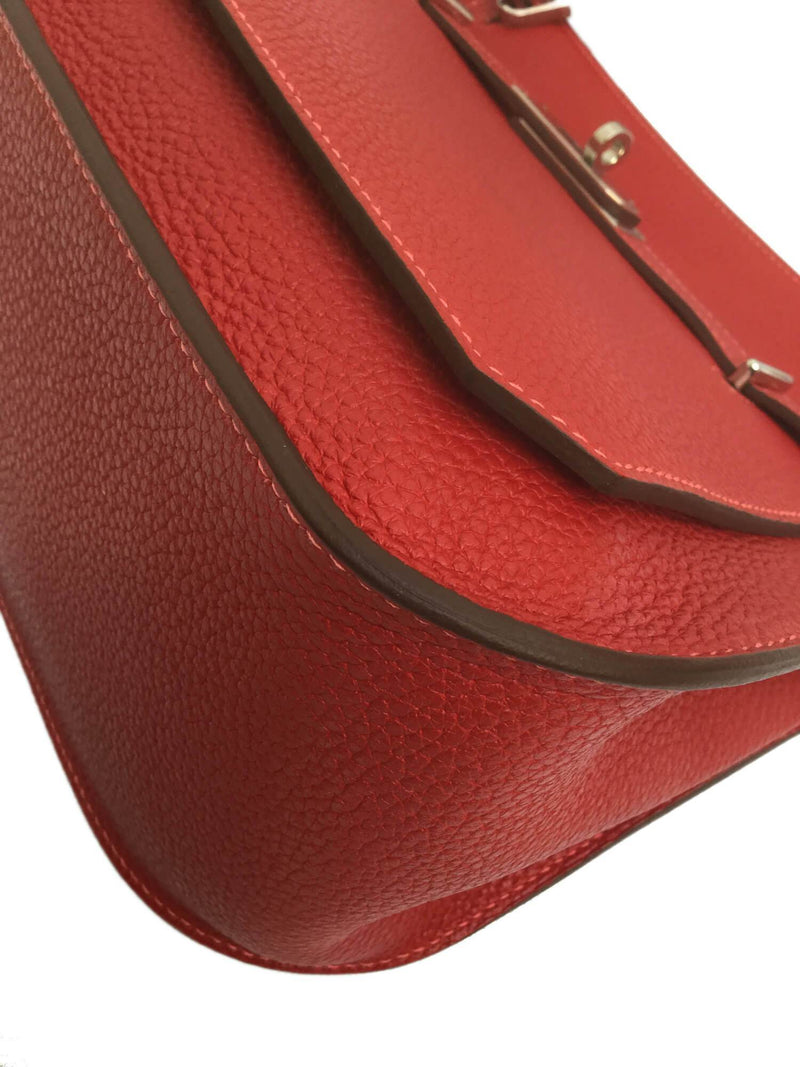 Jypsiere 28 Red Clemence Palladium Hardware Messenger Bag-designer resale