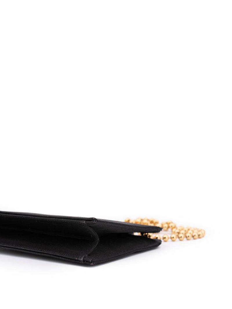 Karl Lagerfeld Vintage Satin Gold Chain Bag Black-designer resale