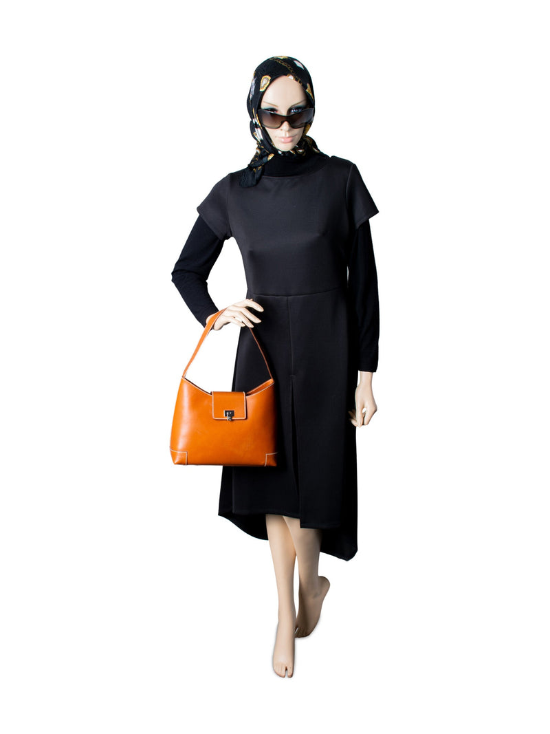 Lambertson Truex Leather Flap Shoulder Bag Cognac Brown-designer resale