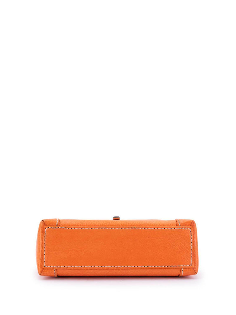 Lambertson Truex Leather Mini Flap Bag Orange-designer resale