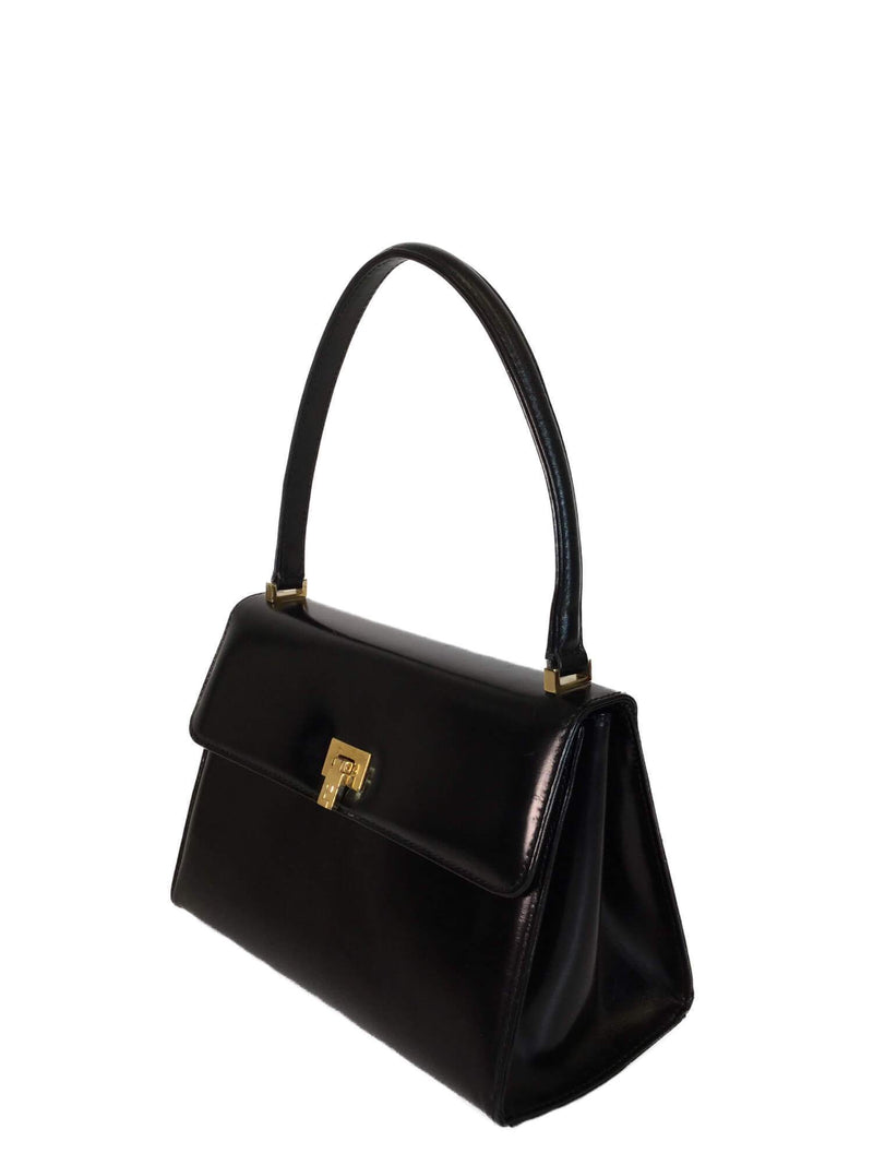 Lambertson Truex Small Top Handle Flap Bag Black-designer resale