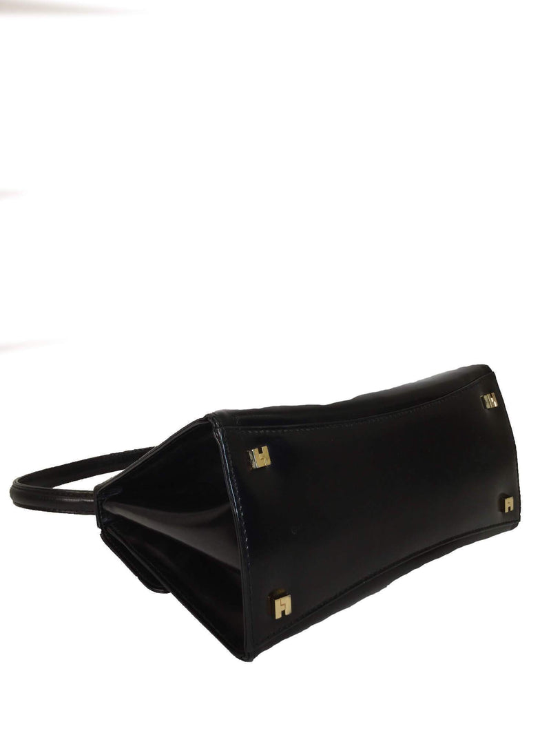 Lambertson Truex Small Top Handle Flap Bag Black-designer resale