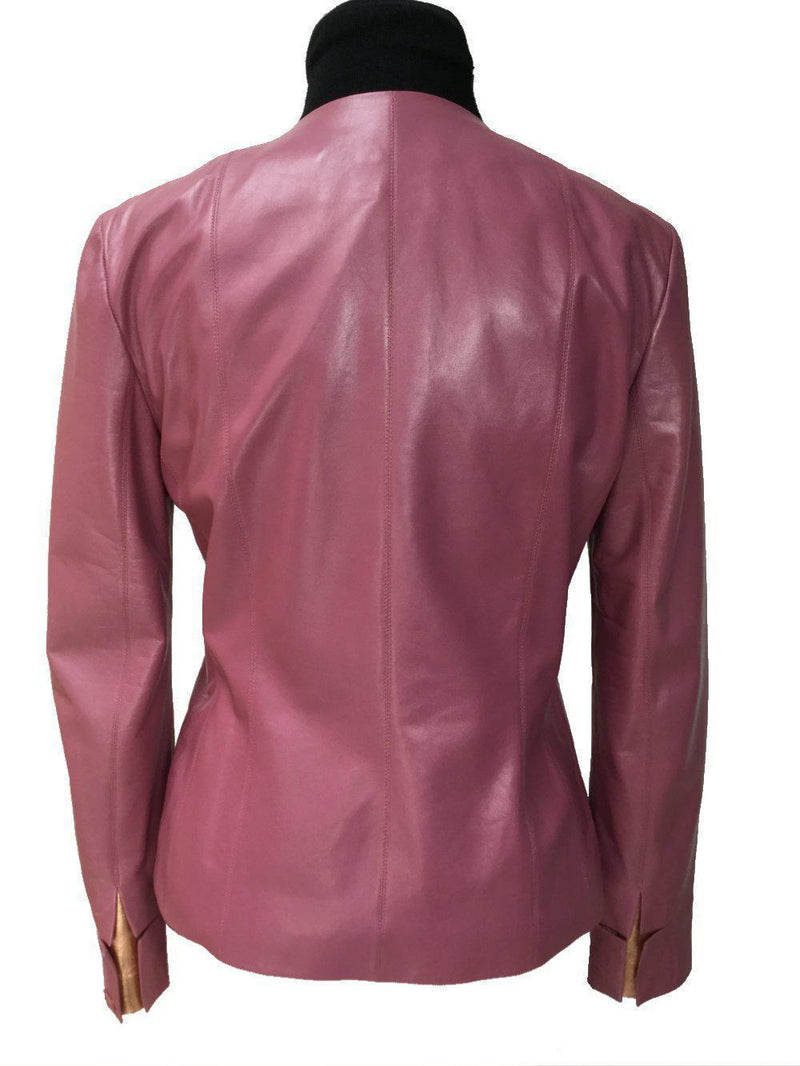 Lambskin Leather Jacket Pink-designer resale