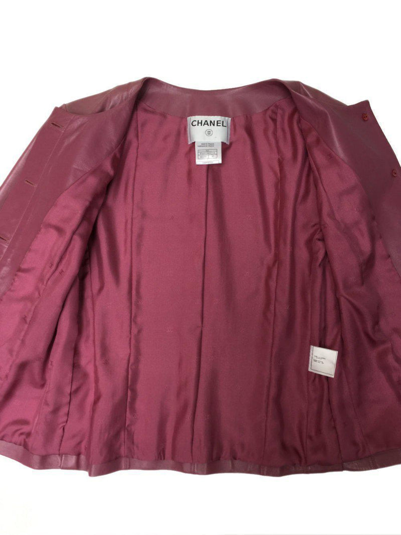 Lambskin Leather Jacket Pink-designer resale