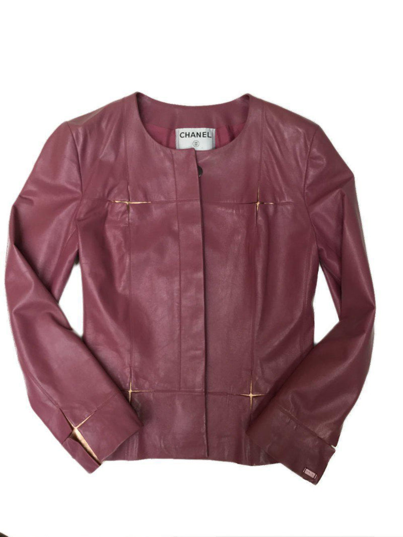 Lambskin Leather Jacket Pink-designer resale