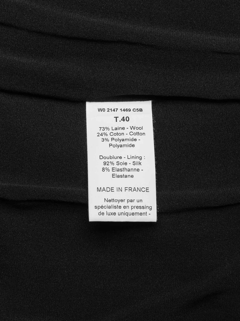 Lanvin Lace Long Sleeve Fringe Dress Black-designer resale